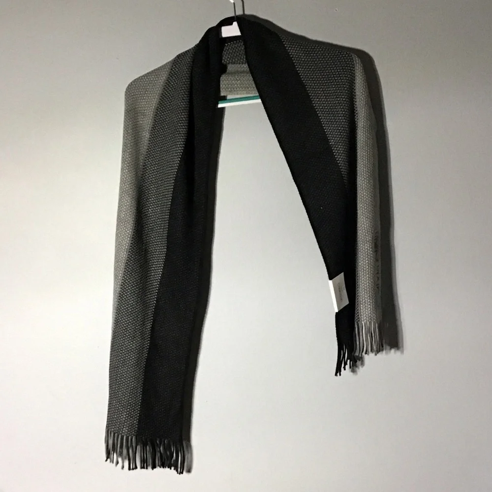 Calvin Klein Black and Gray Men's Scarf